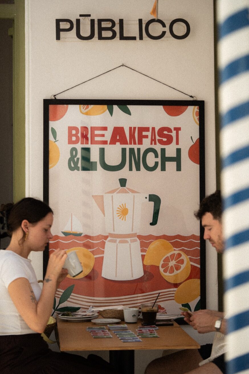 Interior seating at Mykonos Brunch Club with Breakfast and Lunch poster, Mykonos Town