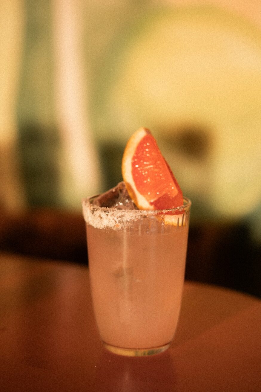 Paloma cocktail with grapefruit at Pūblico Mezcaleria Mykonos